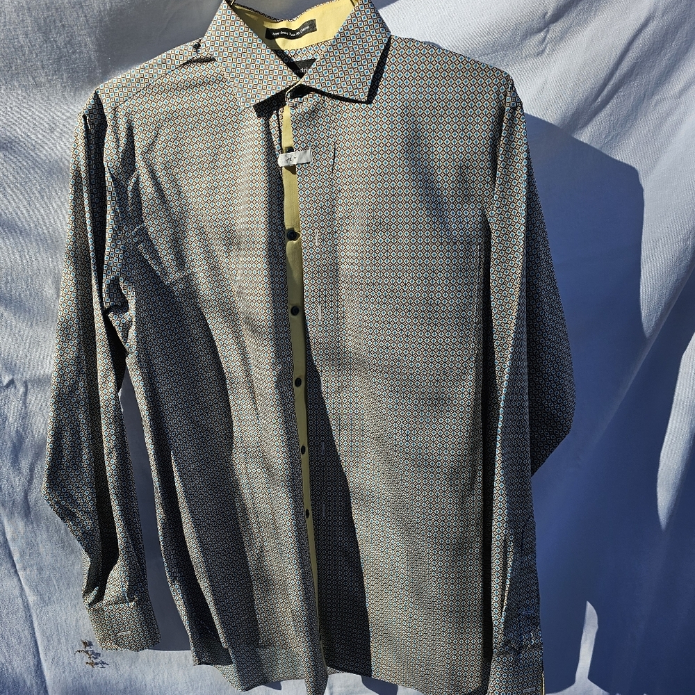 Paul Fredrick Long Sleeve Diamond Pattern Shirt